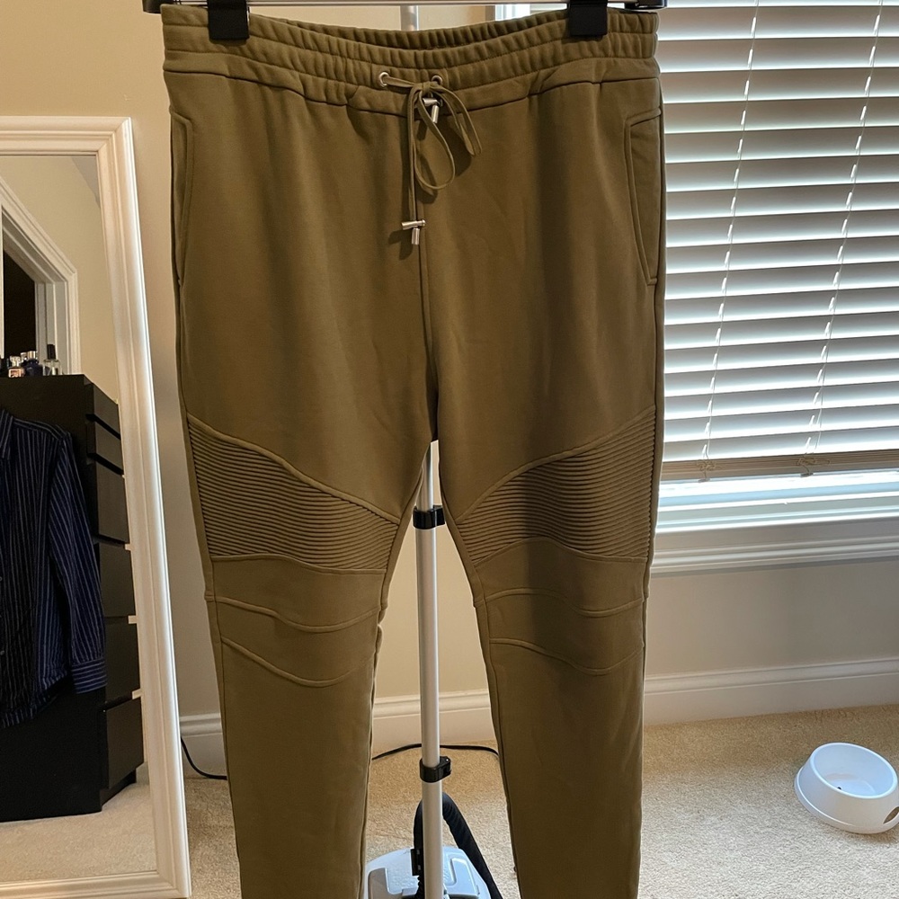 Balmain biker jogger brand new olive green luxury